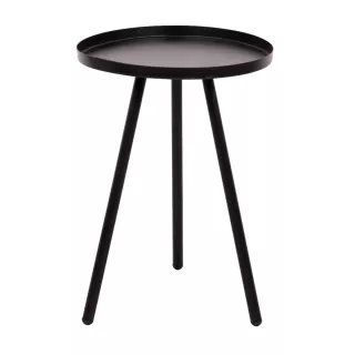 Dalton tavolino nero tondo 3 gambe