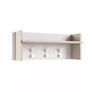 Appendino con 3 ganci bianco rovere